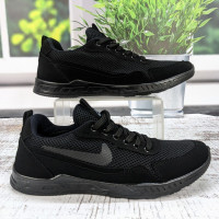 Кроссовки мужские Bromen черные текстильные сетка 3880-2