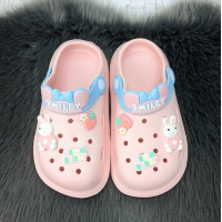 Кроксы детские для девочки Fashion розовые с зайчиком 5783