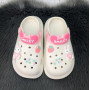 Кроксы детские для девочки Fashion белые с зайчиком 5783