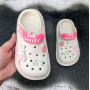 Кроксы детские для девочки Fashion белые с зайчиком 5783