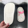 Кроксы детские для девочки Fashion белые с зайчиком 5783