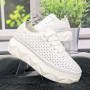  Кроссовки женские Fashion белые кожаные с перфорацией на платформе 4875