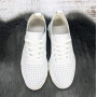  Кроссовки женские Fashion белые кожаные с перфорацией на платформе 4875