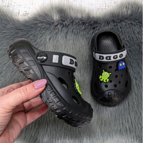 Крокси дитячі для хлопчика Dago Style чорні піна 5808