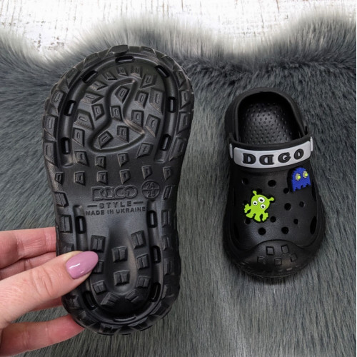 Крокси дитячі для хлопчика Dago Style чорні піна 5808