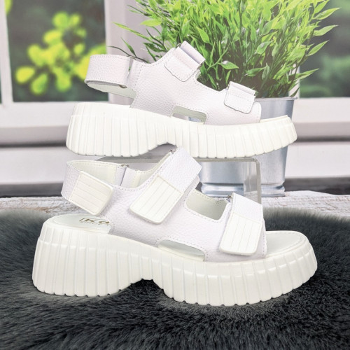 Босоножки женские KDSL белые кожаные на платформе 4879