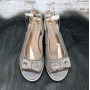 Босоножки женские Fashion серебристые на невысокой платформе 4812