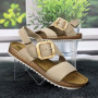 Босоніжки жіночі Inblu бежеві шкіряні з пряжкою 4901