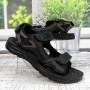 Сандалі босоніжки чоловічі Swin Shoes чорні шкіряні на липучках 3930