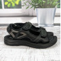 Сандалі босоніжки чоловічі Swin Shoes чорні шкіряні на липучках 3930