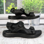 Сандалі босоніжки чоловічі Swin Shoes чорні шкіряні на липучках 3929
