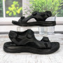 Сандалі босоніжки чоловічі Swin Shoes чорні шкіряні на липучках 3929