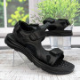 Сандалі босоніжки чоловічі Swin Shoes чорні шкіряні на липучках 3929