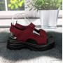 Босоножки женские Fashion бордовые текстильные на платформе 4945