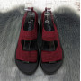 Босоножки женские Fashion бордовые текстильные на платформе 4945