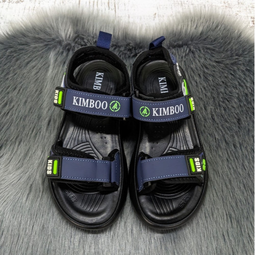 Босоніжки дитячі для хлопчика Kimboo чорні на липучках 5834