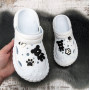 Женские сабо кроксы на объёмной подошве Jose Amorales белые с джибитсами 4980-4