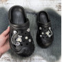 Крокси жіночі на об'ємній підошві Jose Amorales чорні з прикрасами 4980-5