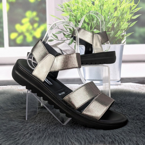 Босоніжки жіночі I.Trendy бронзові великі розміри 4968