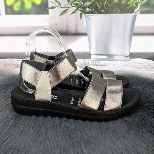 Босоніжки жіночі I.Trendy бронзові великі розміри 4968