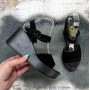 Босоножки женские Kadisalun черные замшевые на платформе 4970