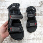 Сандалі чоловічі спортивного типу ClubShoes чорні шкіряні на липучках 3958