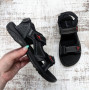 Сандалі чоловічі спортивного типу ClubShoes чорні шкіряні на липучках 3958