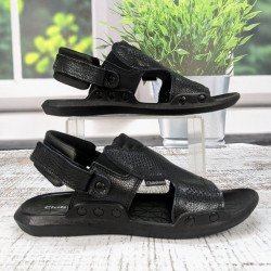  Сандалии мужские 2-в-1 ClubShoes черные кожаные 3960