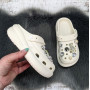 Крокси дитячі для дівчинки Fashion білі з джибітсами 5653-2