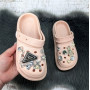 Крокси дитячі для дівчинки Fashion пудрові з джибітсами 5653-2