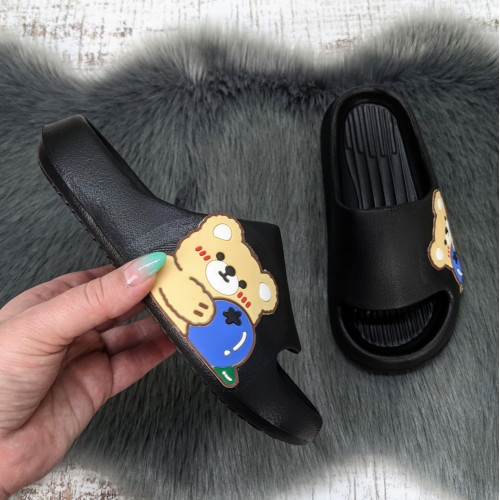 Шльопанці дитячі для хлопчика Fashion чорні сланці пінка 5865