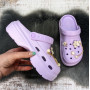 Кроксы женские Fashion сиреневые с джибитсами на объемной подошве 4849-2
