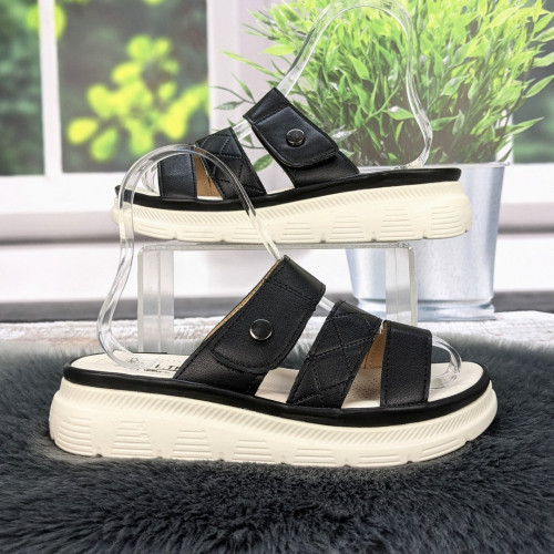 Шльопанці жіночі L.Trendy чорні еко-шкіра 4984