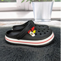 Кроксы детские для девочки Luck Line черные с джибитсей Minnie 5108_2