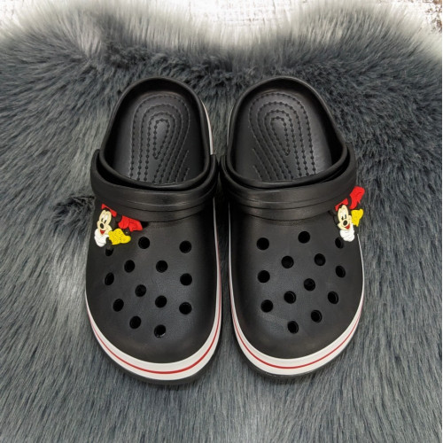 Кроксы детские для девочки Luck Line черные с джибитсей Minnie 5108_2