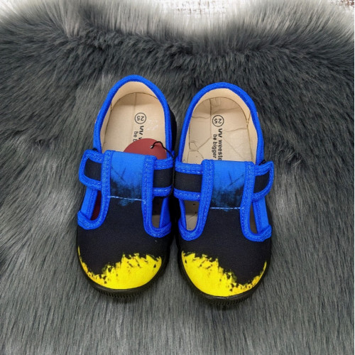 Тапочки дитячі для хлопчика Weestep сині з жовтим на липучках 5875