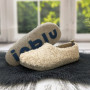 Тапочки чуни женские Inblu бежевые искусственный мех на фетровой подошве 4301