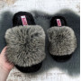 Тапочки жіночі хутряні Fangre сірі 4570-2