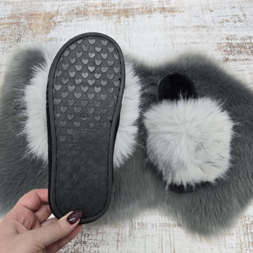 Тапочки женские меховые Fangre серые 4570_3