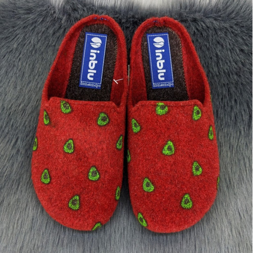 Капці домашні жіночі Inblu червоні фетрові 4601