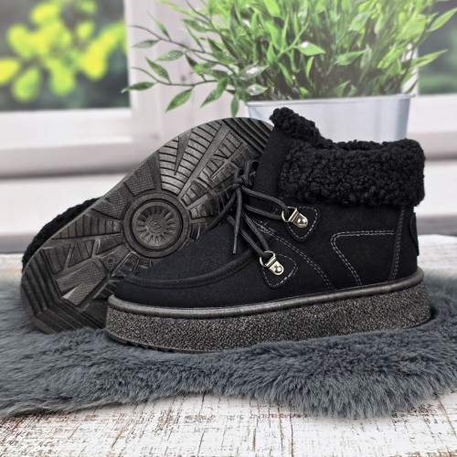 Черевики жіночі зимові Dago Style чорні на шнурівці 8066