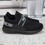 Кроссовки мужские Swin черные текстильные без шнурков демисезонные 3992