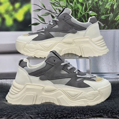 Кросівки жіночі Swin Shoes сірі на об'ємній підошві демісезонні 4454