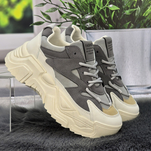 Кросівки жіночі Swin Shoes сірі на об'ємній підошві демісезонні 4454