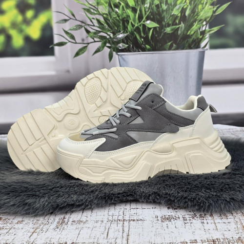 Кросівки жіночі Swin Shoes сірі на об'ємній підошві демісезонні 4454