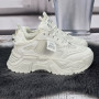 Кроссовки женские Swin Shoes белые на объемной подошве демисезонные 4798-2
