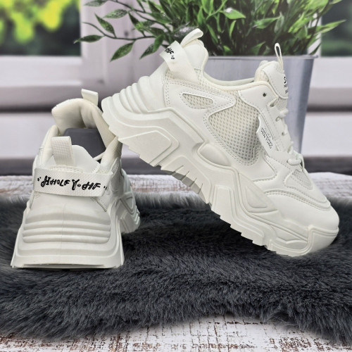 Кроссовки женские Swin Shoes белые на объемной подошве демисезонные 4798-2