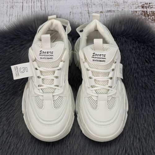 Кроссовки женские Swin Shoes белые на объемной подошве демисезонные 4798-2