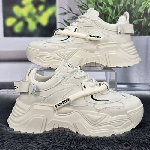 Кросівки жіночі Swin Shoes молочні на об'ємній підошві демісезонні 8075