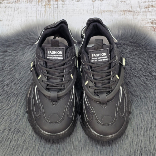 Кросівки жіночі Swin Shoes чорні на об'ємній підошві демісезонні 8075